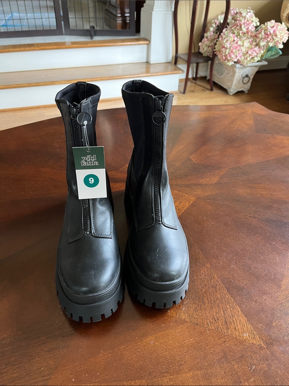 wild fable Black Chunky Lug Platform Chelsea Boots